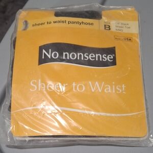No nonsense Off Black Sheer Toe Size B pantyhose